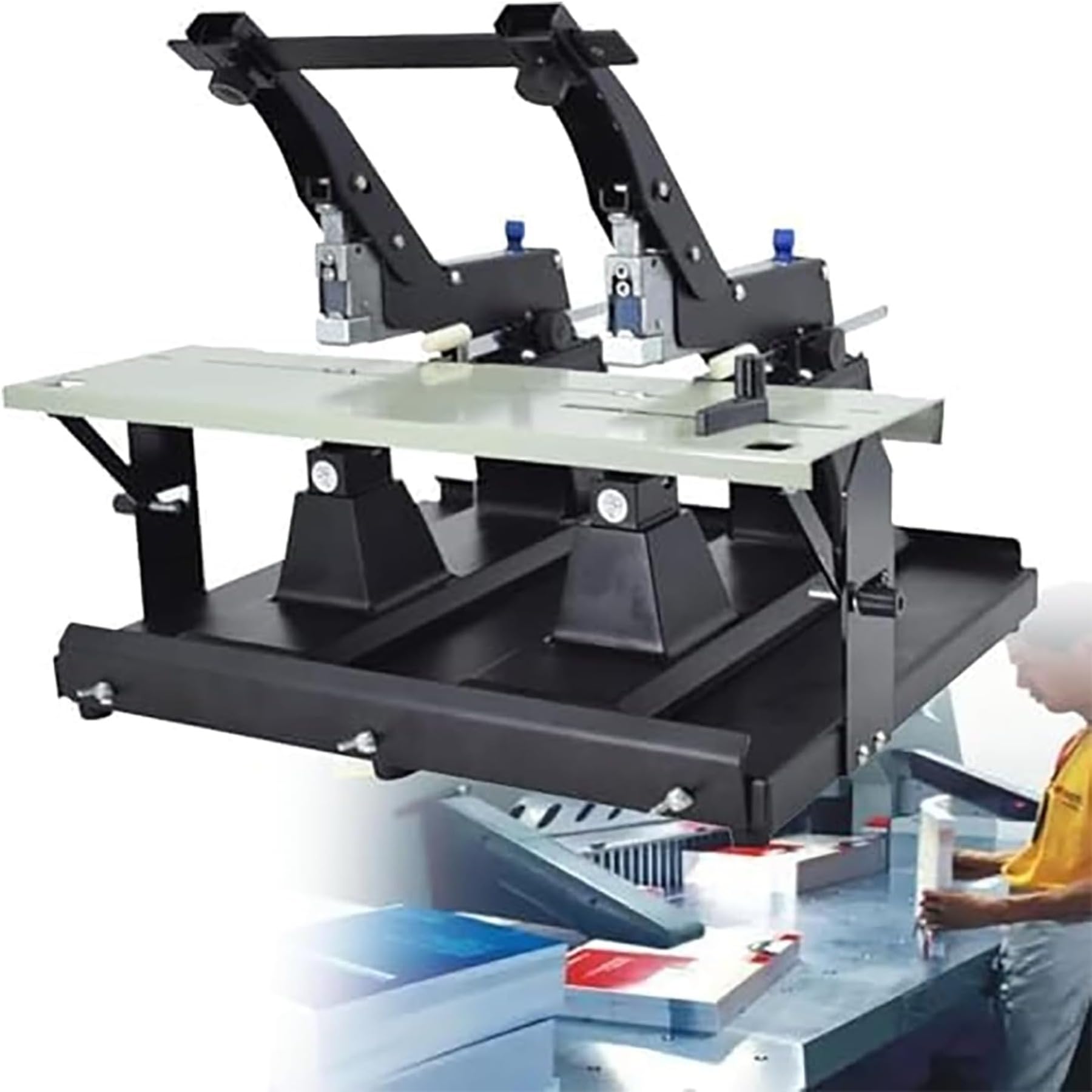 Cucitrice manuale da tavolo, doppia testa per rilegatura efficiente, lega fino a 60 fogli, larghezza 44 cm, profondità di rilegatura 10 cm, ideale per l'organizzazione di documenti in casa e in