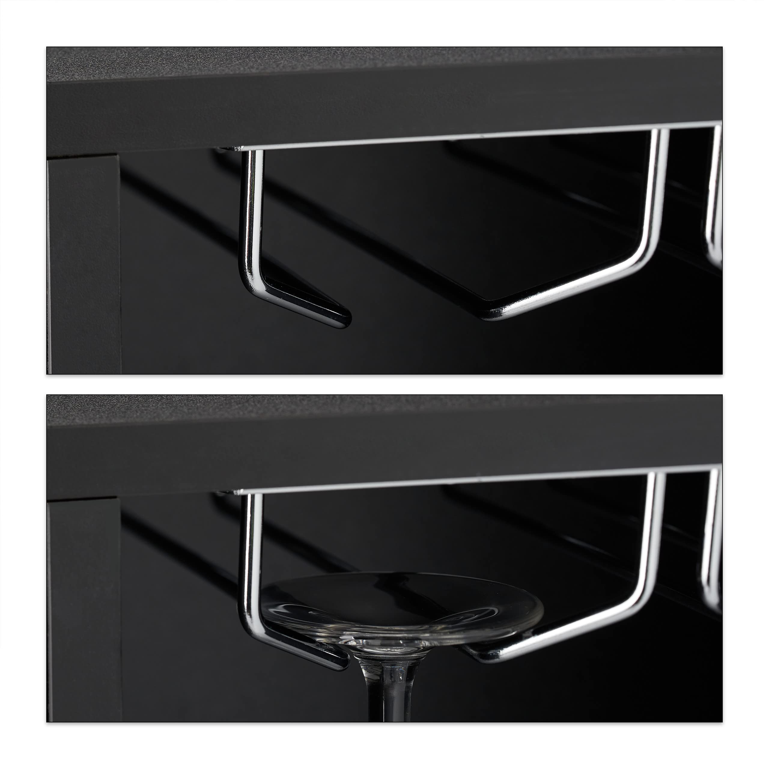 Relaxdays Botellero Grande para 22 Botellas Vino, Mueble Bar, De Pie, Tablero Aglomerado, 1 Ud., 96x63x35 cm, Negro