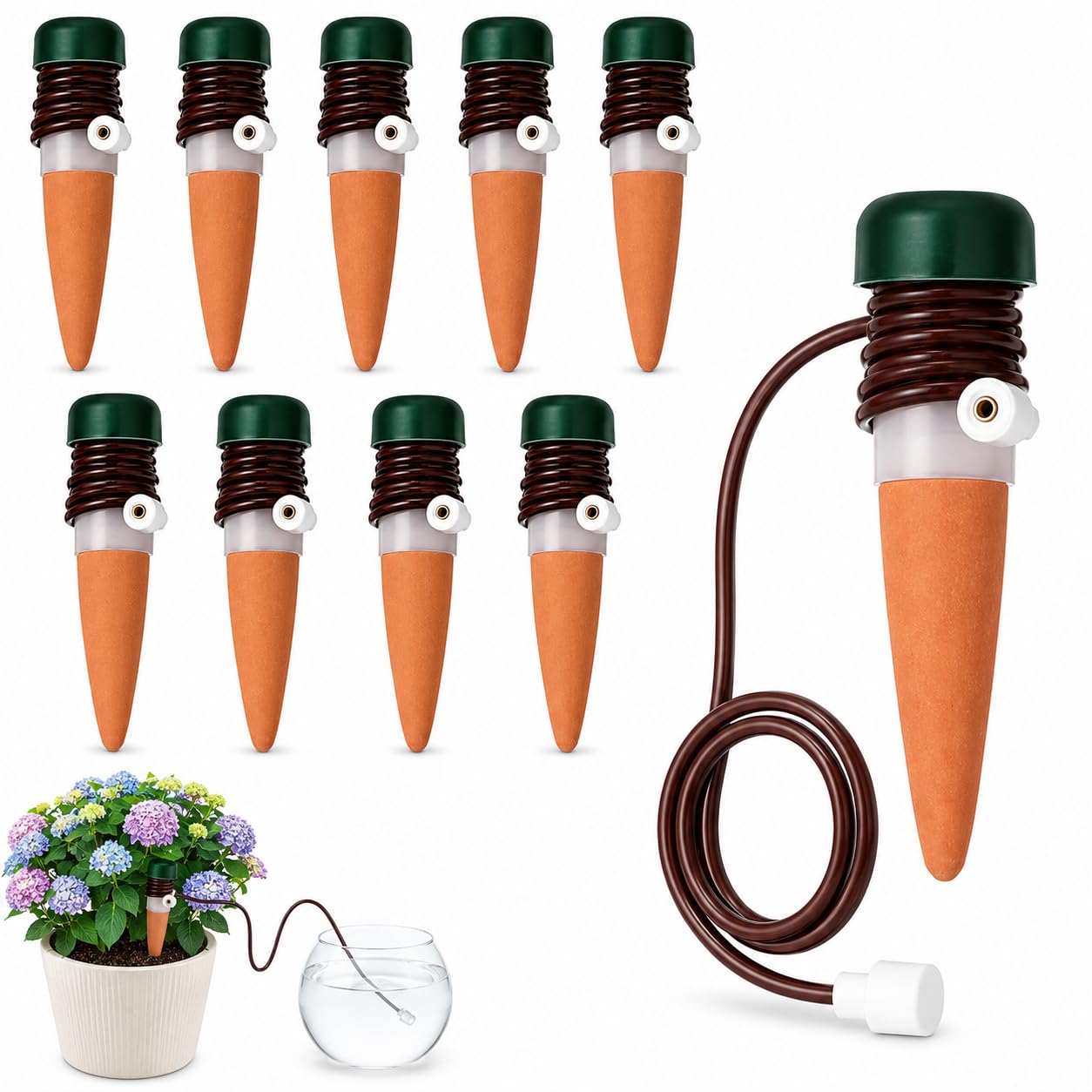 10 Stück Wasserspender für Zimmerpflanzen,Bewässerung Zimmerpflanzen,Classic Bewässerungssystem,Bewässerungssystem Balkon,Pflanzenbewässerung für Urlaub und längerer Abwesenheit