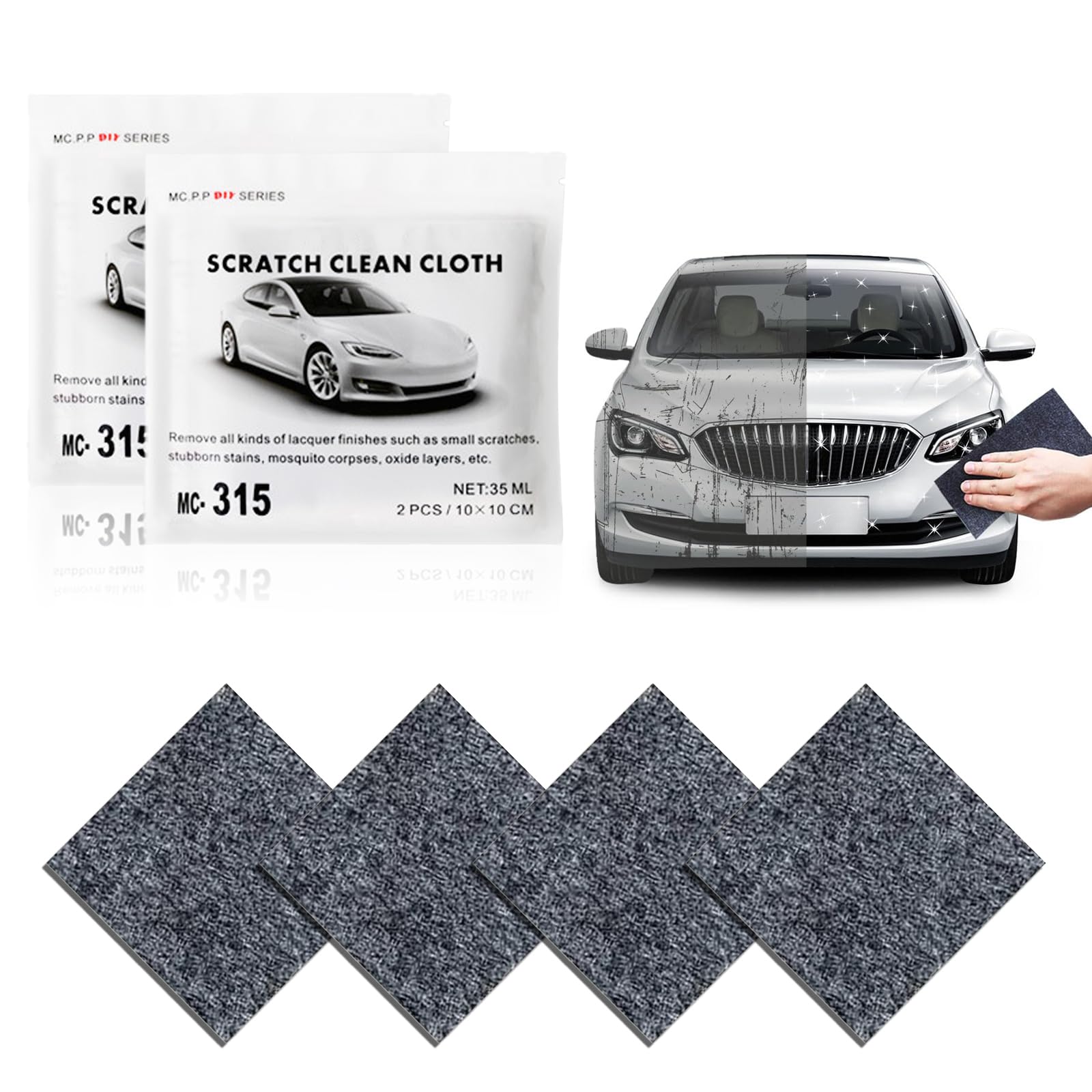 Kratzer Entferner Auto Set - 2x Reparaturpaste Mit Nano Tüchern Für Makellosen Lack