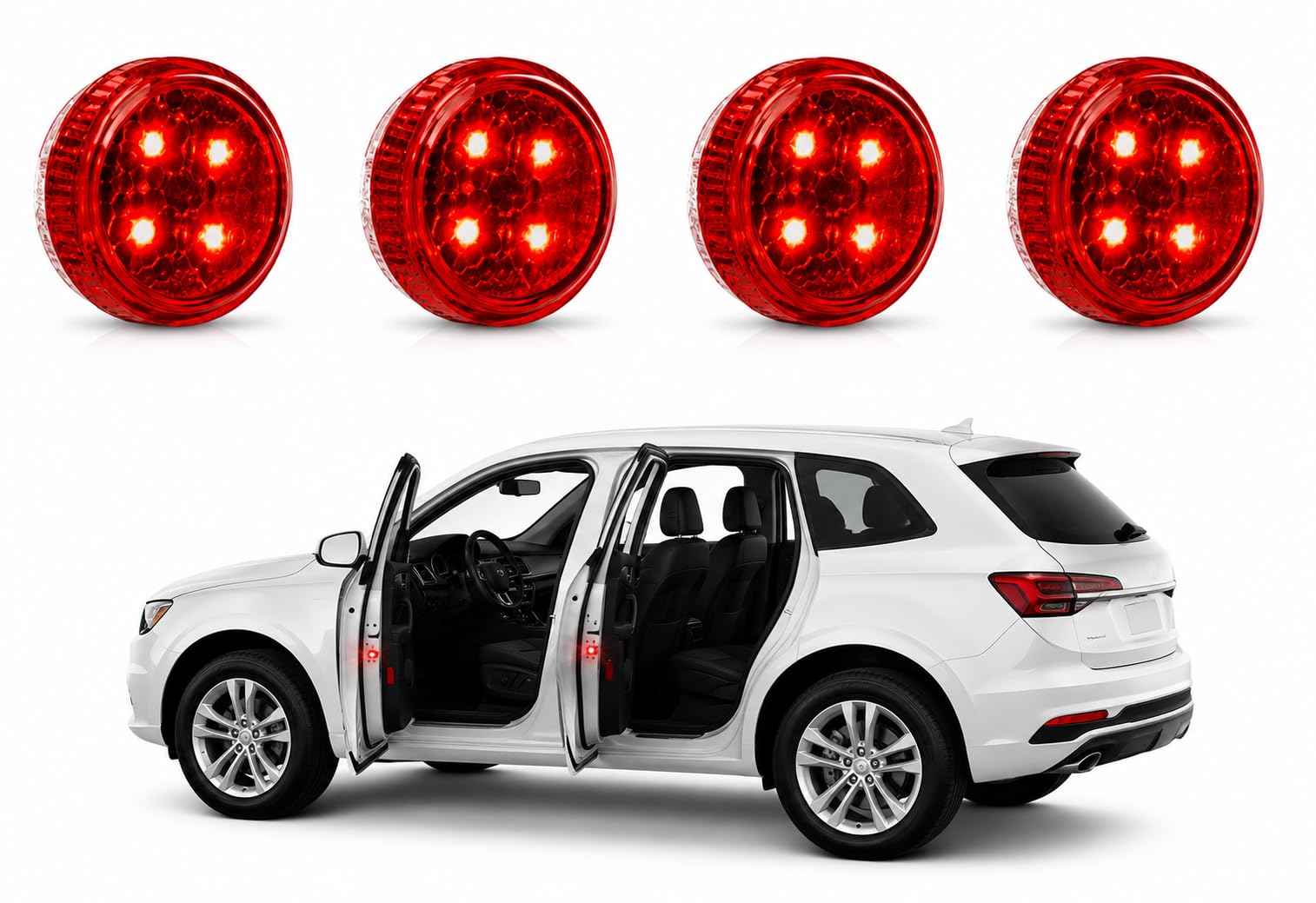 Universal Wireless Car Door Open Warning Lights | 5-LED Indicator Lights for All Cars – 4 PCS | Car door safety warning light-image-18