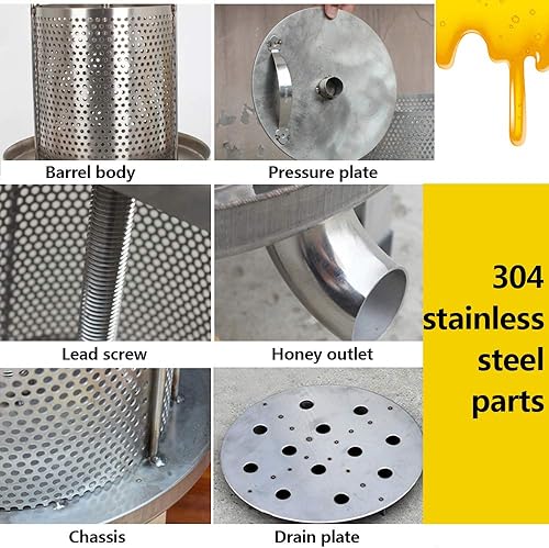 Miniatura 5 de NF Luoxun-LX - Prensador grande de miel de frutas de acero inoxidable, extractor de cera de abejas para exprimir jugo de verduras, leche de nuez de