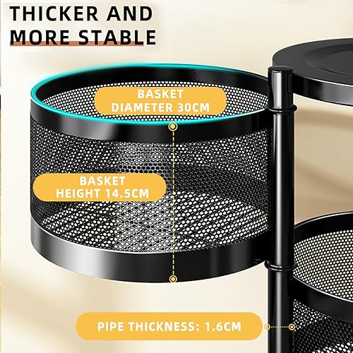 Miniatura 5 de Carrito de almacenamiento delgado de cocina, carrito rodante de 4 niveles, carrito de utilidad, carrito de almacenamiento, carritos de cocina con