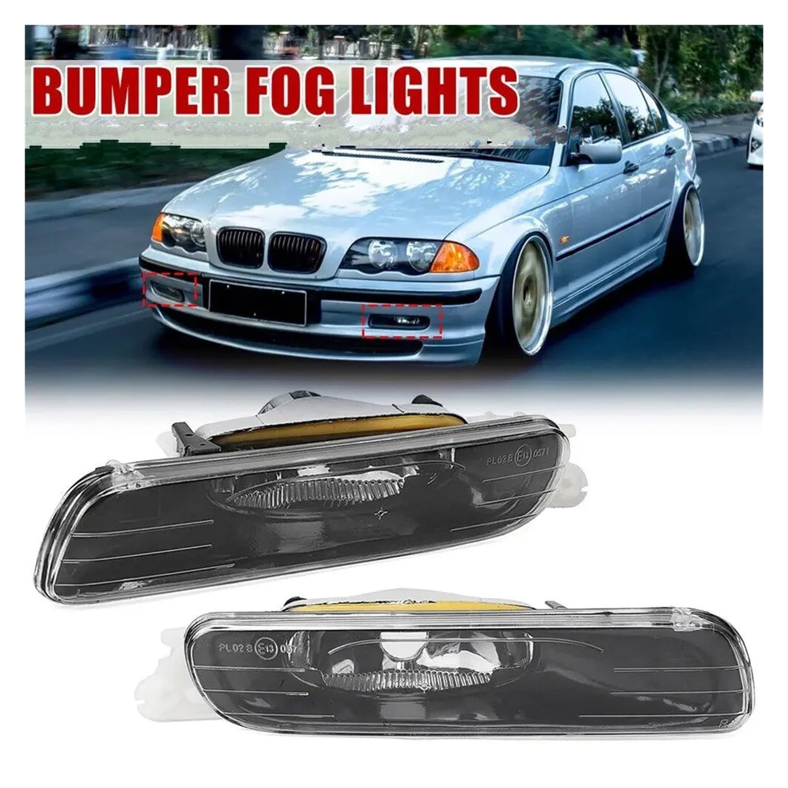 Lently Foco Trabajo LED Faros Para Serie 3 E46 4 Puertas 1999 2000 2001 LED Luz Día Para Coche Sin Bombillas 1 Par Luz Antiniebla Izquierda Derecha Luces Antiniebla Lámparas