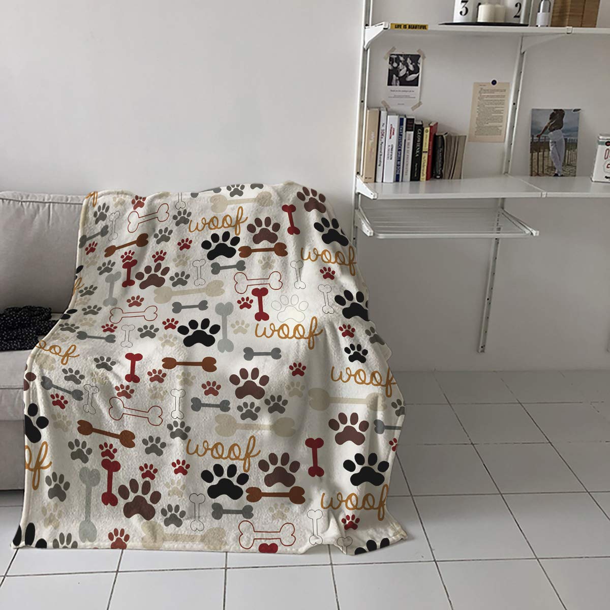 Flannel Fleece Blanket,Cutly Dog Pug for Pet Lover Cozy Plush Microfiber Throw Blankets-Lightweight Reversible Soft Warm Blanket,All Season Dog Pug Bed Blankets for Couch Sofa Throw-50x60 Inch