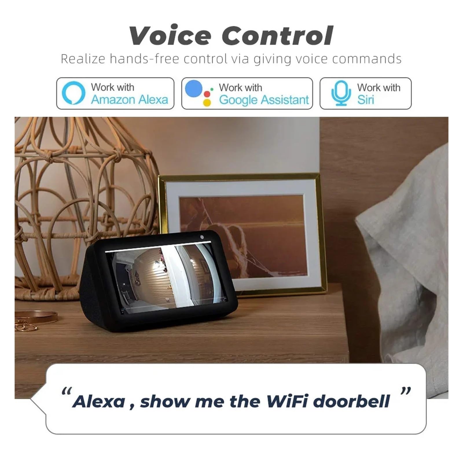 Campanello video cablato WiFi Smart Home HD 1080P con telecamera di sicurezza Conversazione bidirezionale(Doorbell)