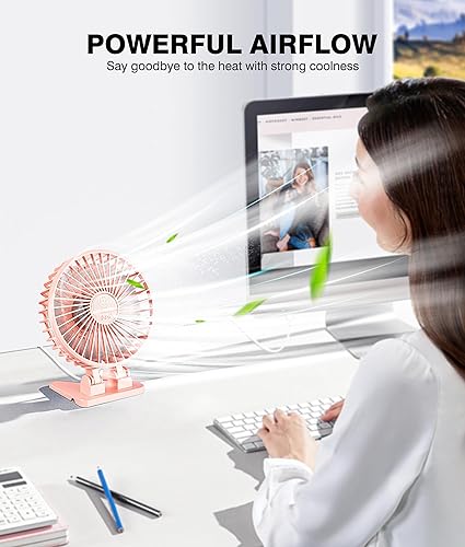 Miniatura 2 de JZCreater Ventilador de escritorio USB, ventilador mini portátil, 3 velocidades de enfriamiento de escritorio y mesa, enchufe de alimentación