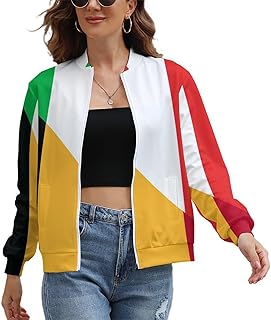 Italy And Belgium Flag Casual Jackets for Women Long Sleeve Zip Up Sweatshirt Coat Fall Winter Jacket