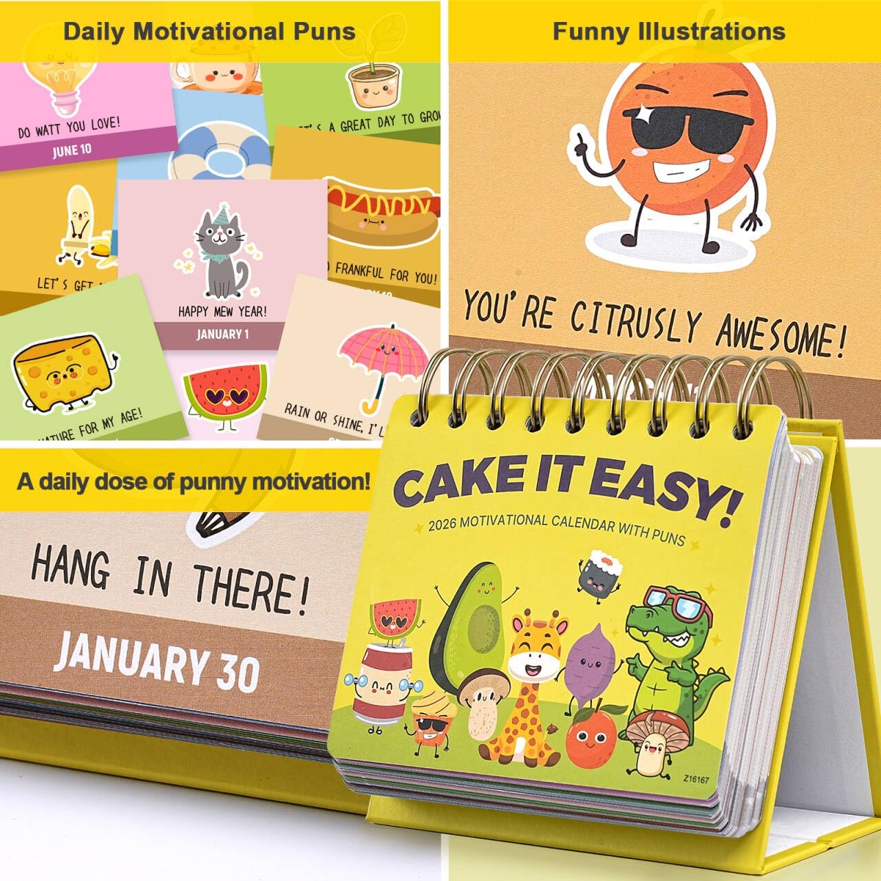 Punny Motivational Desk Calendar 2026 - Daily Perpetual Calendar, 4.9" x 4", Inspirational Desk Accessories, Cute Decor for Home and Office, Nice Gifts Choice - Image 4