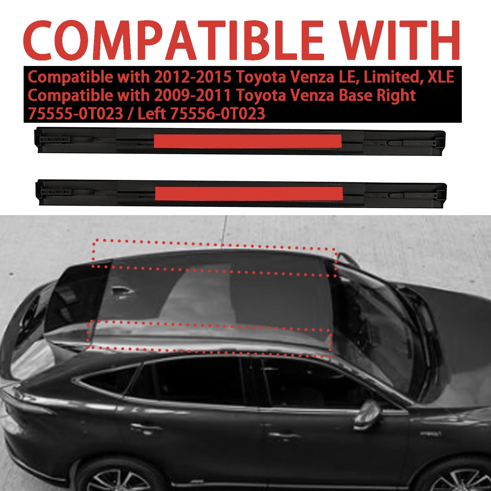 Amazon.com: 75555-0T023 75556-0T023 Roof Drip Side Trim Molding