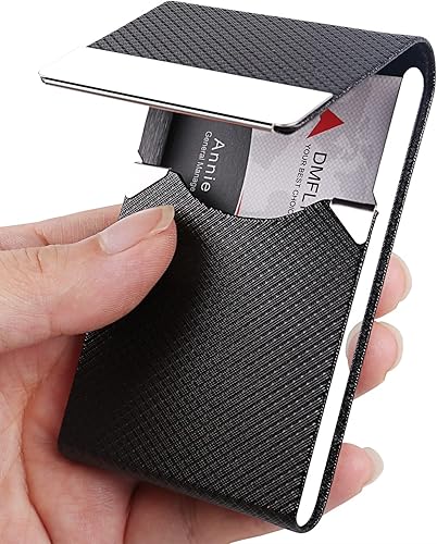 Vista 9 de Tarjetero de lujo de piel sintética y funda para múltiples tarjetas, tarjetero para tarjetas de nombre de negocios, tarjetero para tarjetas