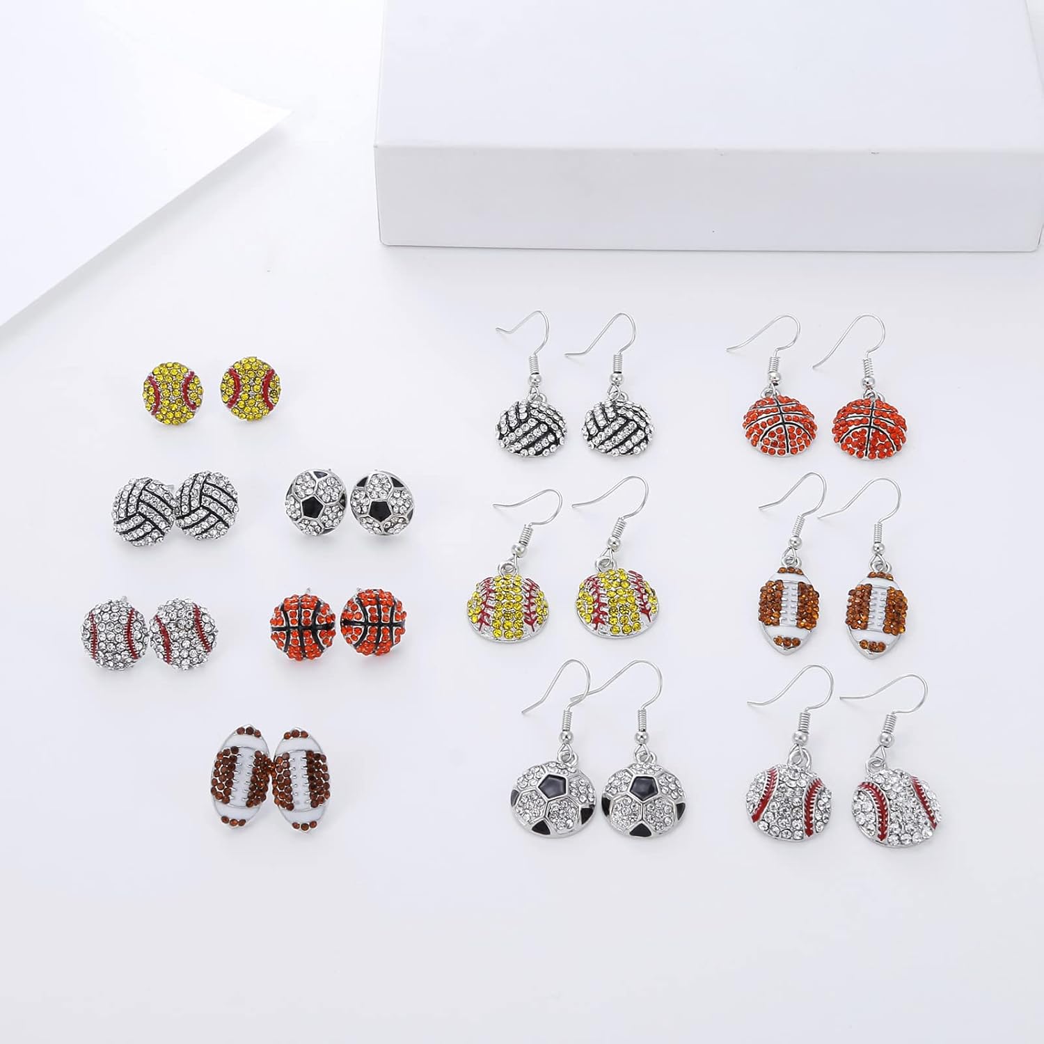 Football Earrings, Basketball Soccer Volleyball Baseball Sports Jewelry for Women - Image 6