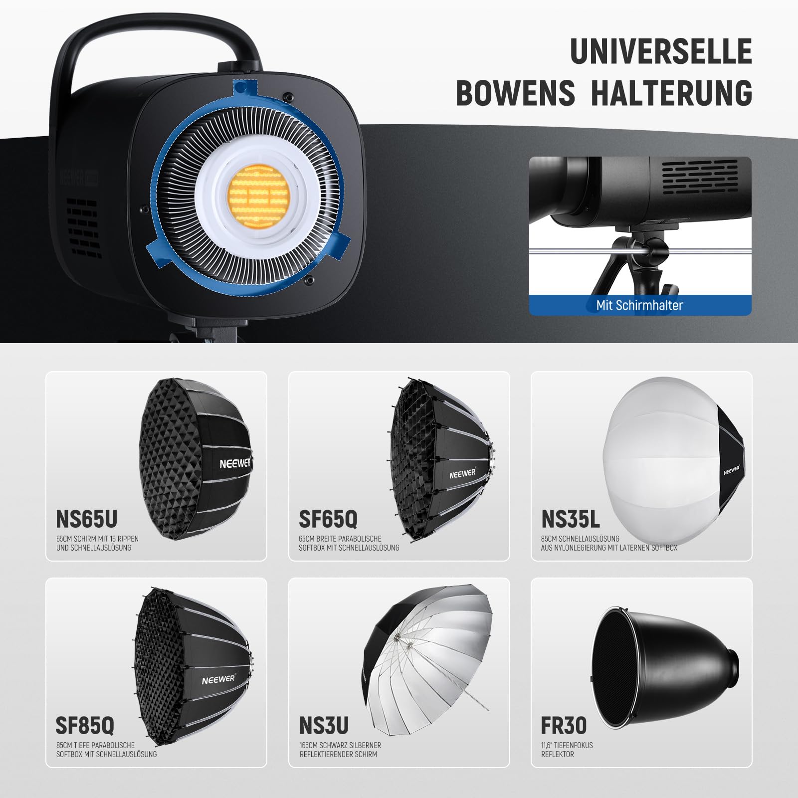 Neewer CB120B 120W LED Videoleuchte mit 2 – Bild 8