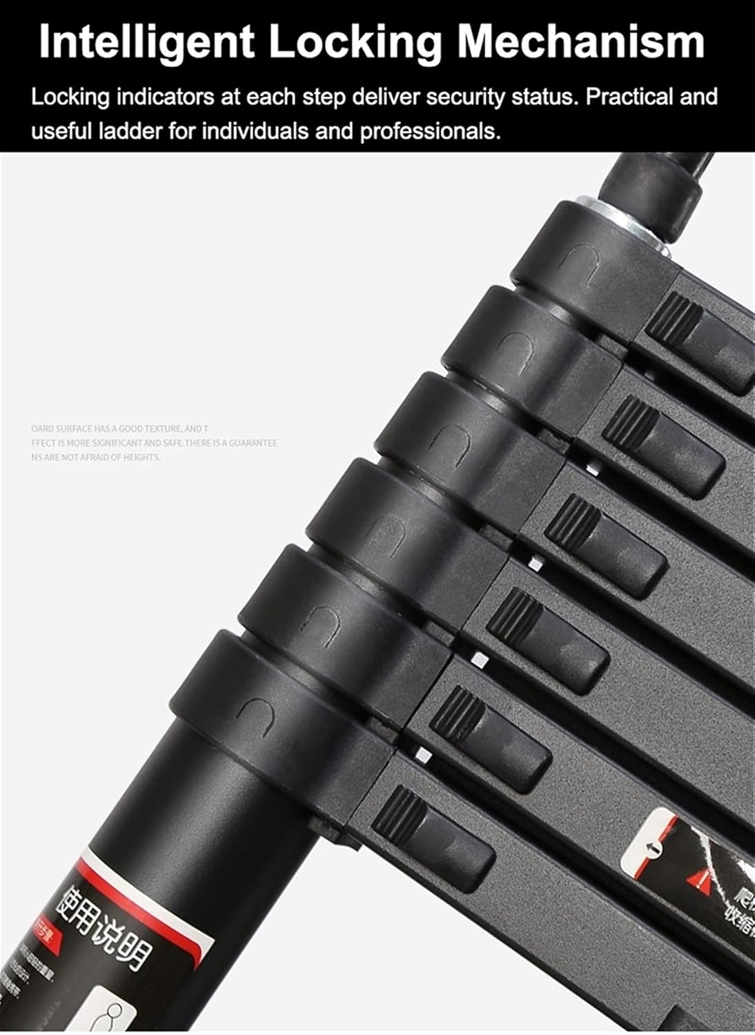 Telescopic Ladder Telescopic Ladders Multi-Purpose Extendable Ladder Telescopic Ladder Aluminum Telescoping Ladder with Detachable Hook, Stabilizer Bar and Wheels, Telescopic Extension Ladde