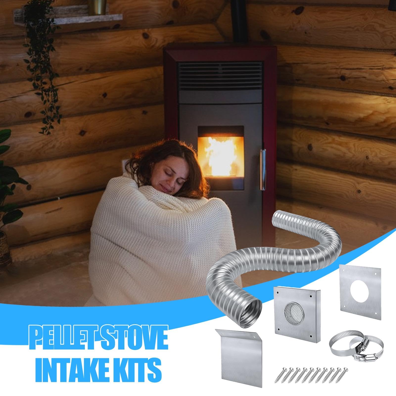 Kit aria fredda esterna, resistenti al calore per e stufa | kit di ventilazione efficiente, prestazioni robuste per tubi della stufa a pellet