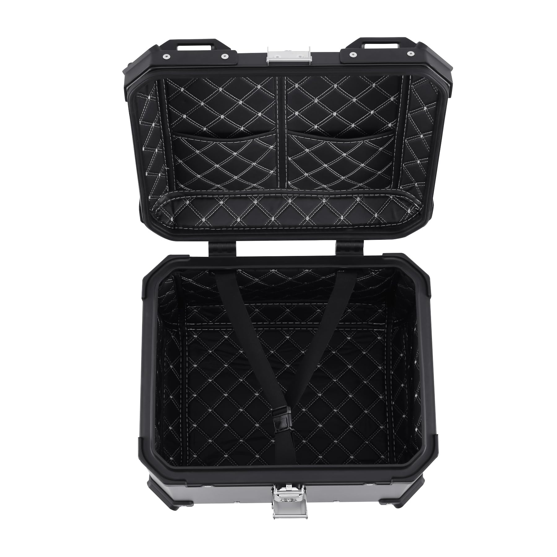 Maleta superior para moto 45L, maleta superior para scooter, resistente al agua, caja superior de aluminio, caja trasera de viaje para motocicleta, maletín de moto con cerradura de seguridad