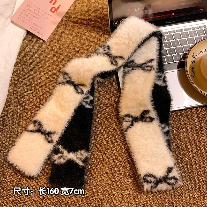 Y2k Skinny Scarf for Women Knit Thin Scarf Bow Scarf Preppy Stuff Coquette Aesthetic Accessories4