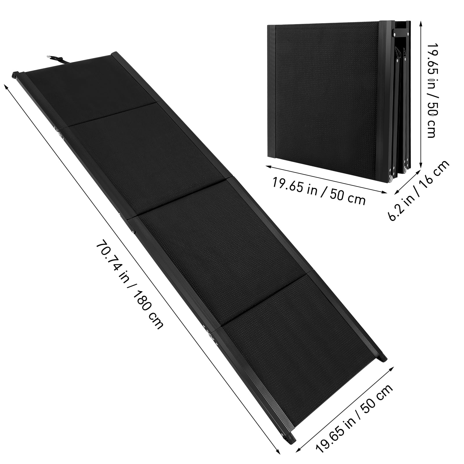 Hunderampe, 180 x 50cm Hunderampe Auto Klappbar, rutschfest Hunderampen für Autos, LKWs und SUV, bis 110 kg, Rampe Hund für Große und ältere Hunde, Aluminiumrahmen, Extra Lang