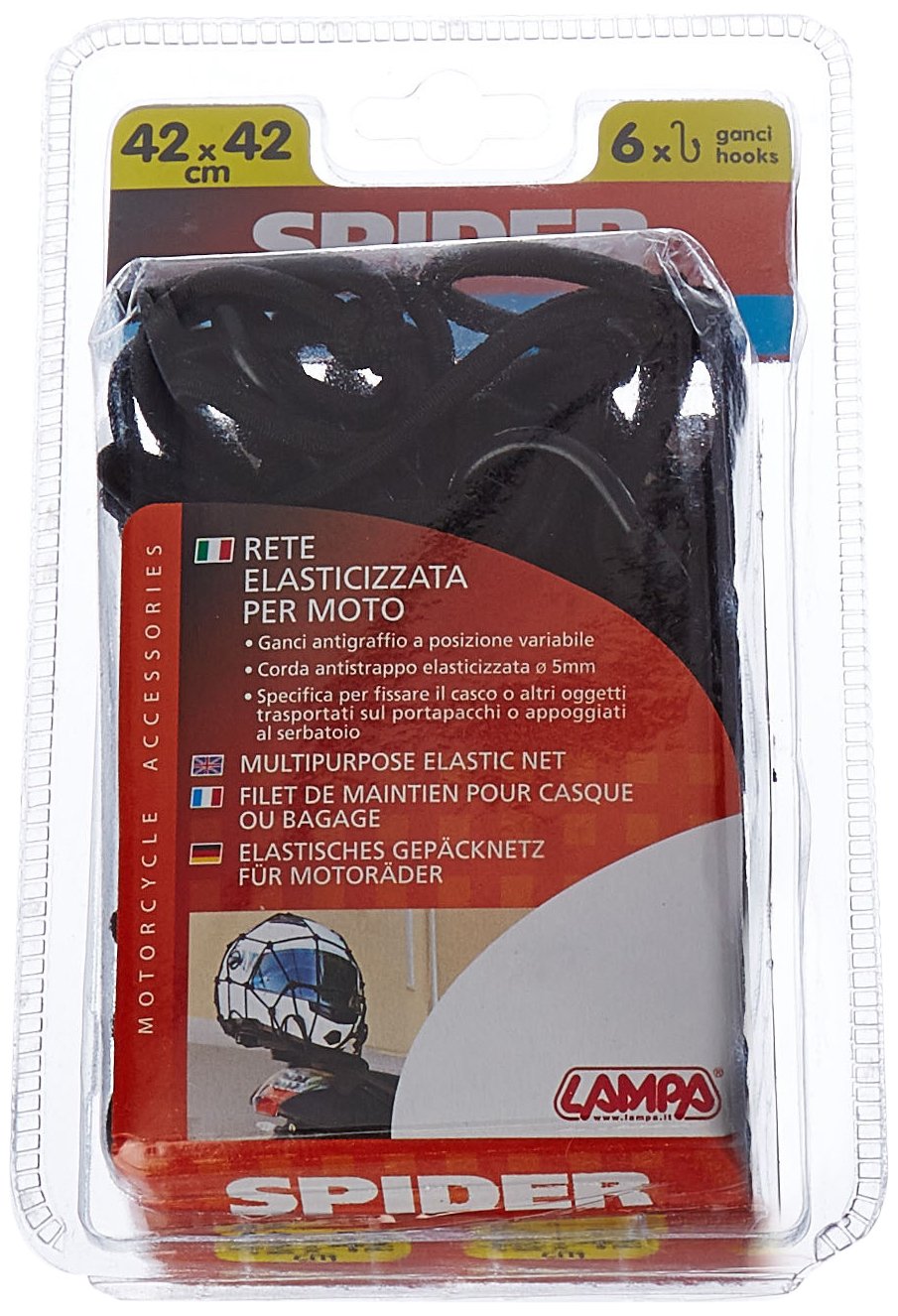LAMPA 90500 Rete da carico per moto nero
