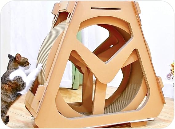 Amazon 猫用回し車 段ボール製回転マシーン ランニングマシーン 遊具 おもちゃ運動不足解消 サイレントホイール 猫のトレッドミル キャットエクササイズホイール 猫スクラッチボード 猫用品 おもちゃ 静音 運動不足解消 ストレス解消 ノーブランド品 またたびトイ 通販