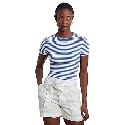 Lauren Ralph Lauren Striped Stretch Cotton Crewneck T Shirts Women