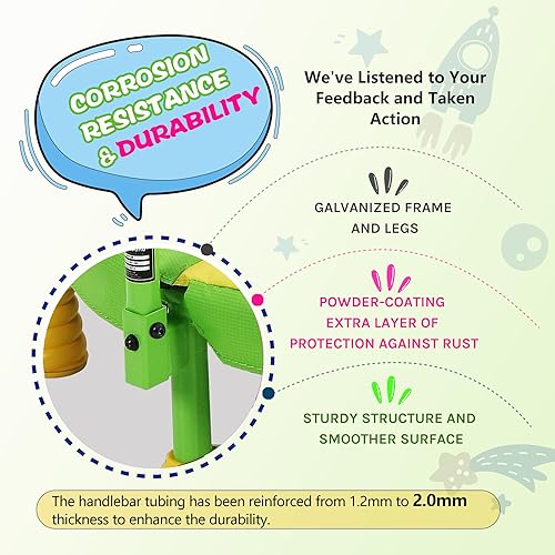 Miniatura 3 de SkyBound Trampolín infantil para interiores con asa, mini trampolín de 36 pulgadas para niños, cama elástica para niños pequeños con asa, marco de