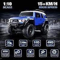 Vista 2 de Autos RC RC Crawler 1/10 Escala RTR Auto de Control Remoto 4WD 2.4GHz Cepillado Vehículo de Carreras Todoterreno Grado Pasatiempo Modelo con Luces