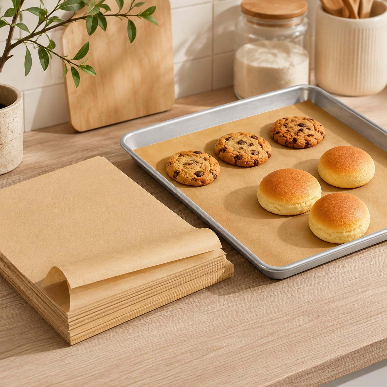 50 Pcs Parchment Paper Sheets, 5.9x7.8 In Non-Stick Precut Baking Paper