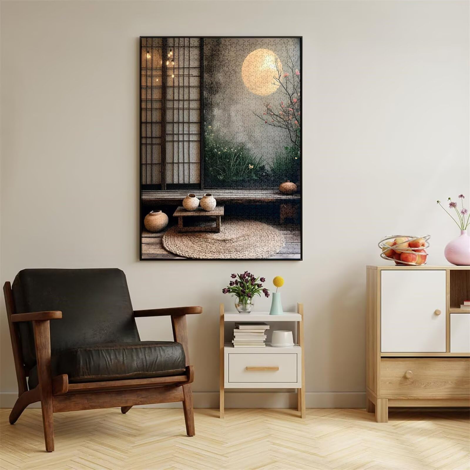 Puzzle Księżyc Puzzle 1500 Sztuk Sceny Puzzle Dorośli Kawałek Drewna Gry, Rodzinna Rozrywka Puzzle Jigsaw dla 14 lat, Zestaw Do Dekoracji Domu Prezenty S-982