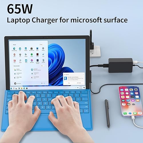 Miniatura 7 de Cargador de 65 W, 44 W, 39 W, 1706, apto para Microsoft Surface Pro 9 8 7+ 7 6 5 4 3 X Surface Laptop 5 4 3 2 1 Surface Go 3 2 1 Fit Model 1800 1950
