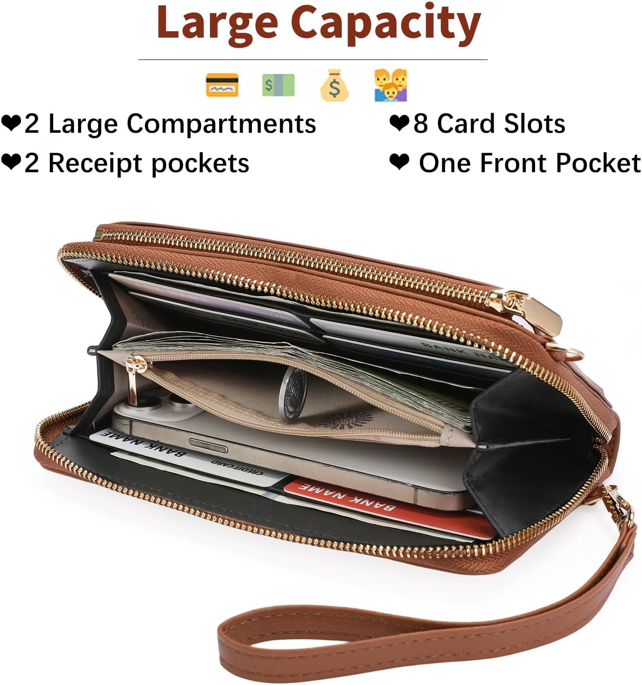 GOIACII Phone Purse Crossbody Bags for Women Small Travel Wallet Touch Screen RFID Blocking - Image 4