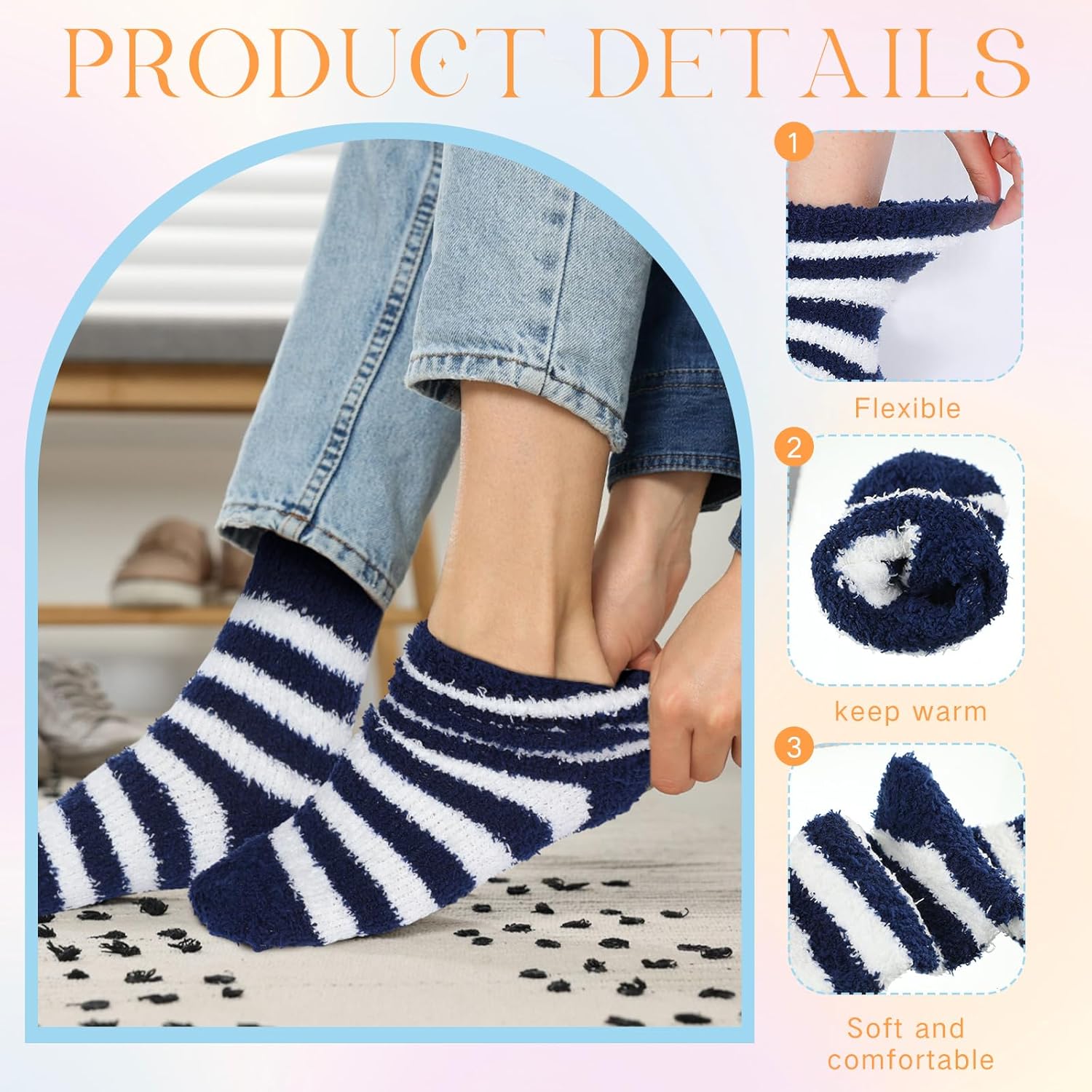 Hicarer 36 Pairs Thicker Warm Fuzzy Socks for Women Bulk Plush Slipper Socks Winter Adult - Image 6