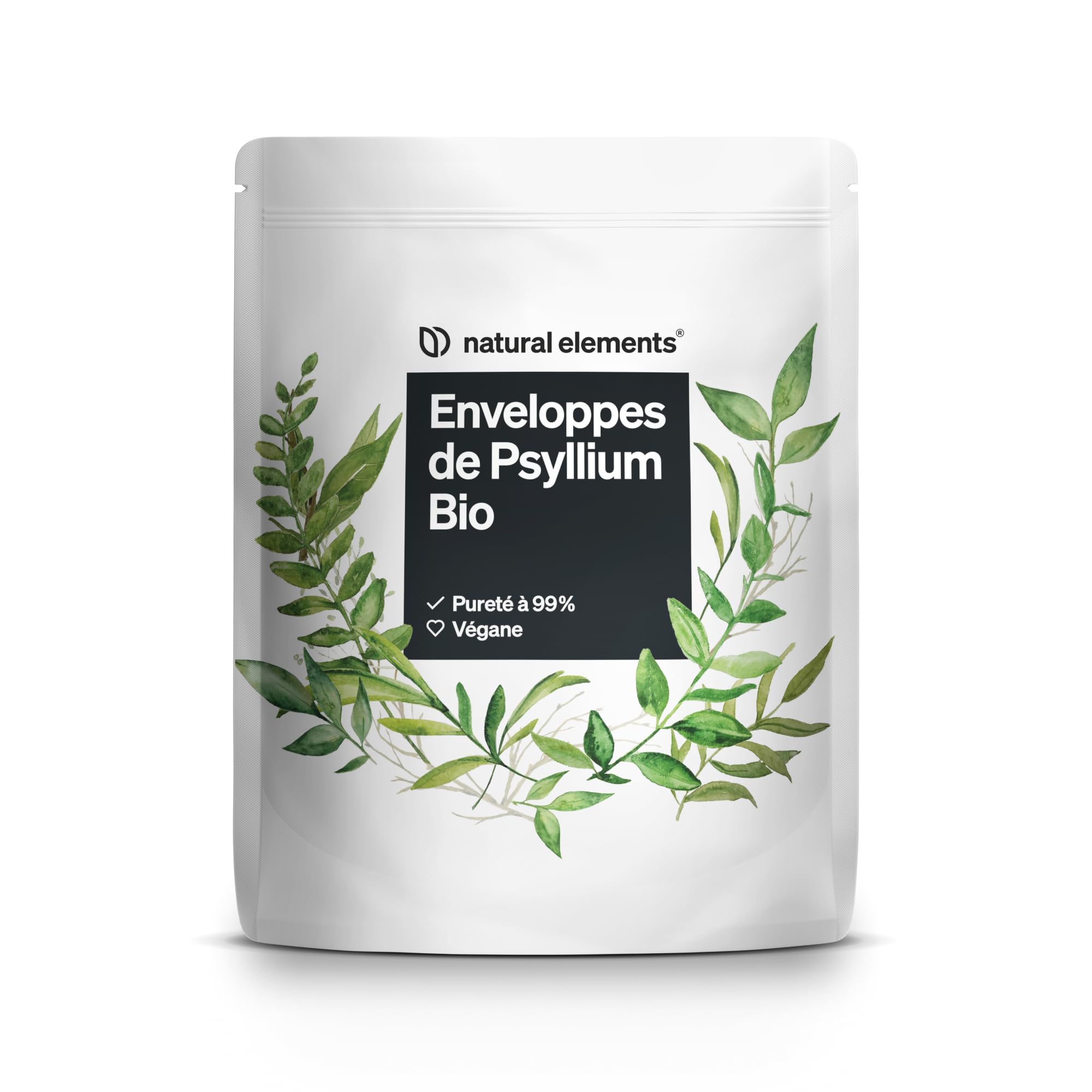 Tégument de Psyllium Bio – sachet de 500 g – pureté à 99%, certifié bio, végane – low-carb, riche en fibres, sans gluten – sans additifs inutiles, qualité testée en laboratoire