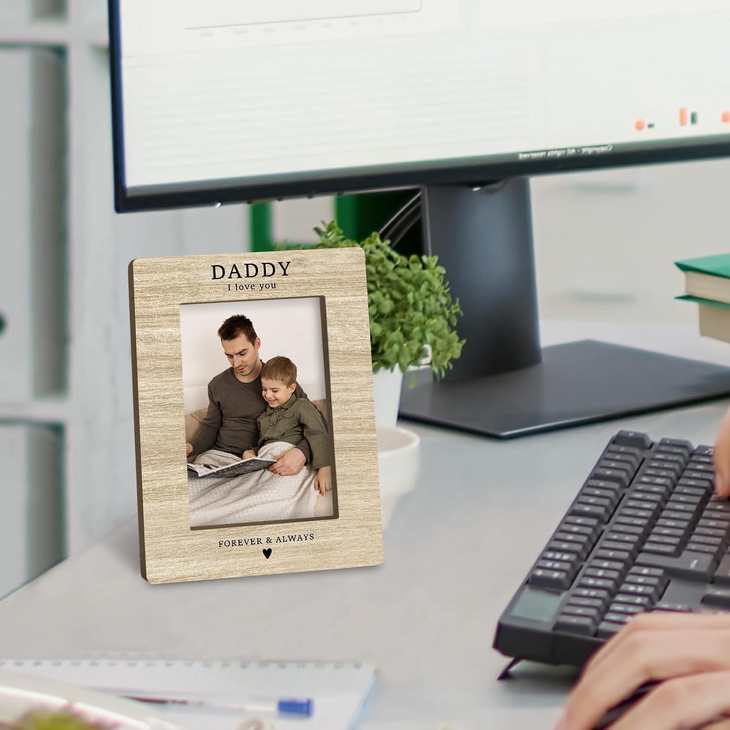 Daddy Dad Gifts Picture Frame 4x6, Fathers Day Christmas Birthday Photo Frame Gift for Dad Father from Son Daughter, Daddy I Love You Picture Photo Frames for Desk Decor image 5