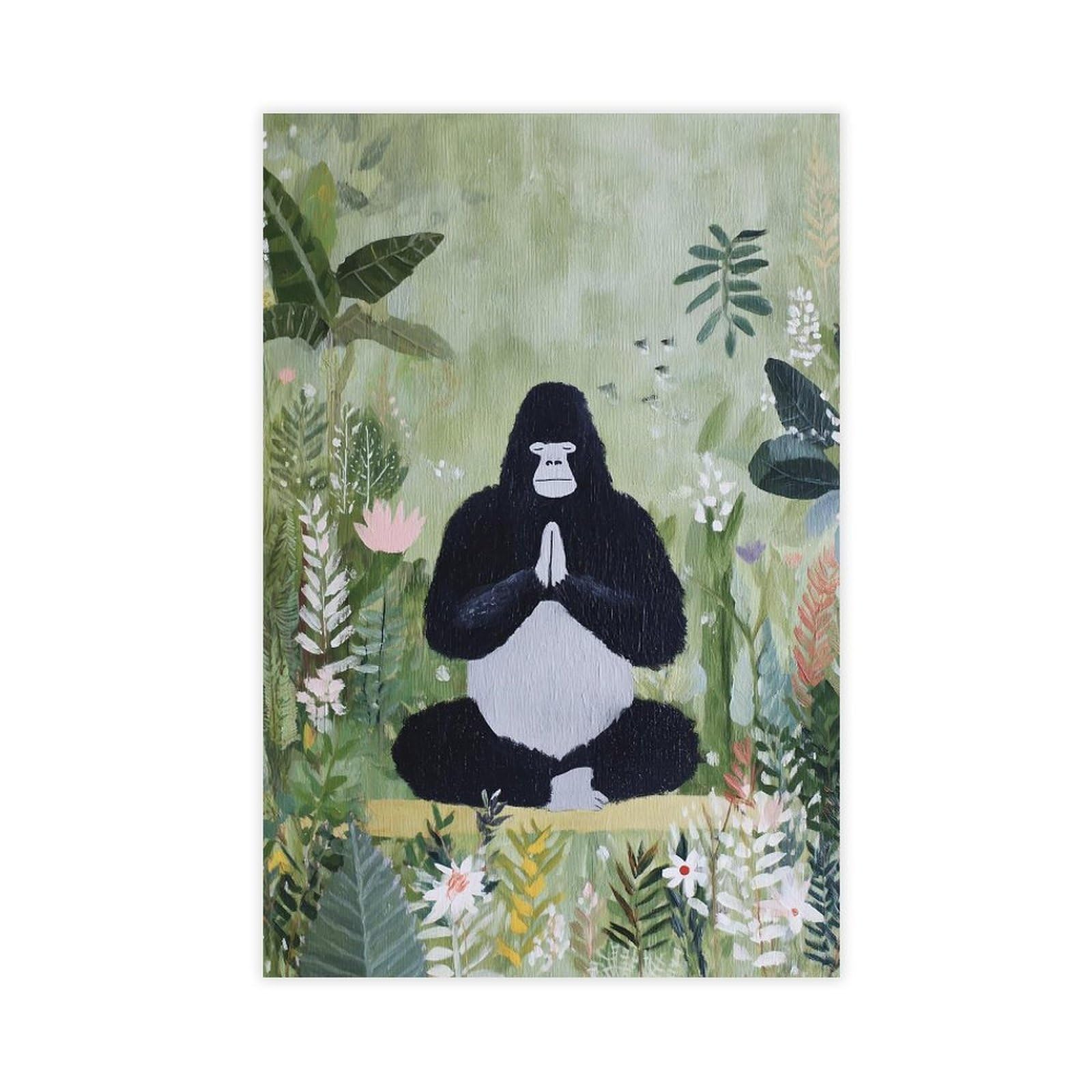 MRYCQ Meditating Gorilla Jungle Poster Canvas Poster for Bedroom Decor Gift