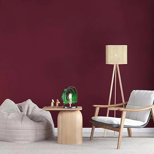 Miniatura 2 de XRUIBZI Papel tapiz color burdeos sólido de 23.6 x 197 pulgadas, papel tapiz de vinilo para despegar y pegar, papel de contacto puro, papel de