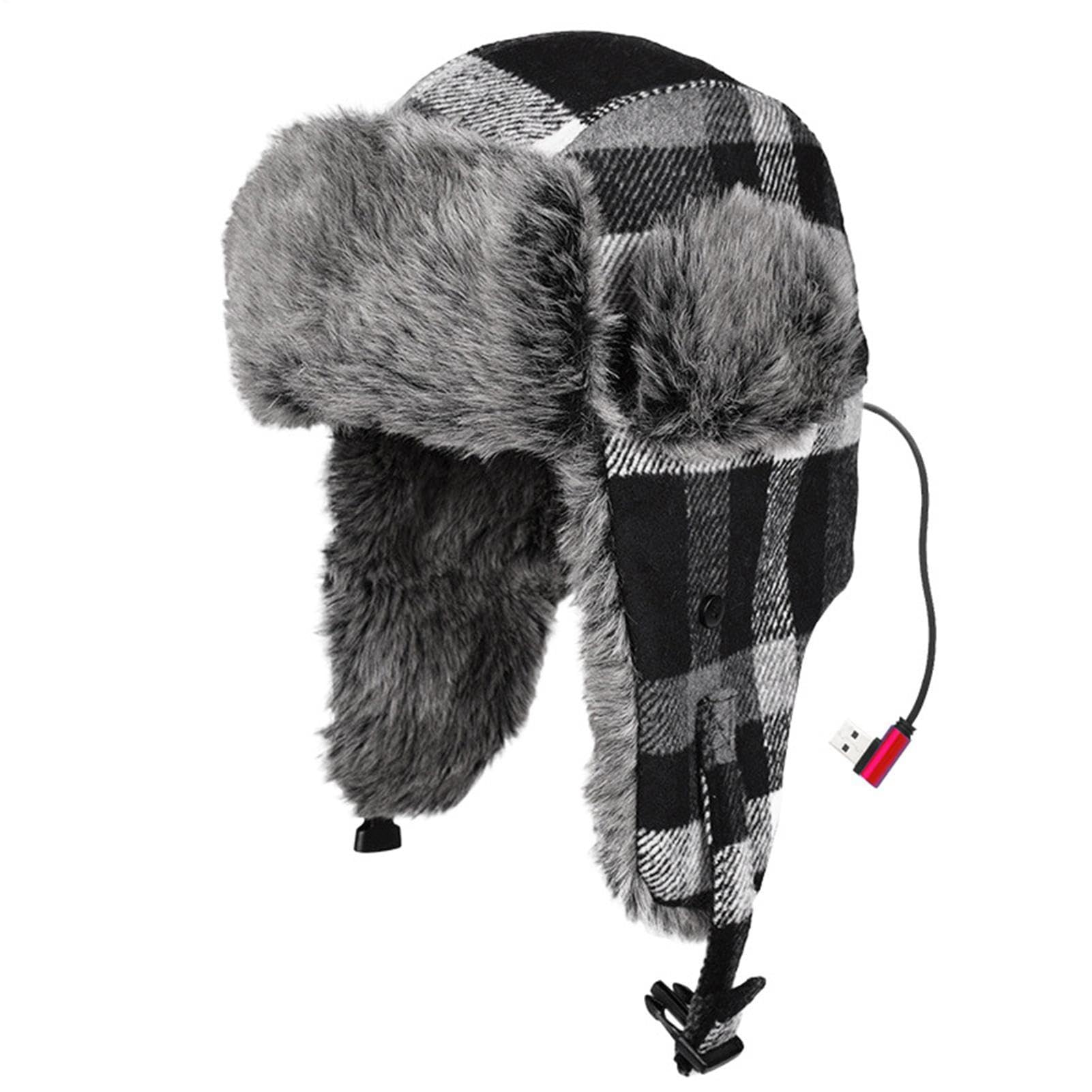 Gorro Ushanka con calefacción USB, resistente al viento con orejeras | Cubierta para la cabeza sombrero Ushanka calentado - para adultos, adolescentes, hombres, él, ella, ciclismo, caminar, ir al