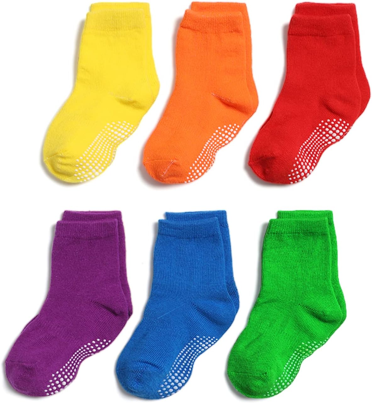 6 Pairs Non Slip Cozy Warm Crew Socks with Grips for Baby Infant Toddler Kids Boys Girls 6 Pairs Non Slip Cozy Warm Crew Socks with Grips for Baby Infant Toddler Kids Boys Girls