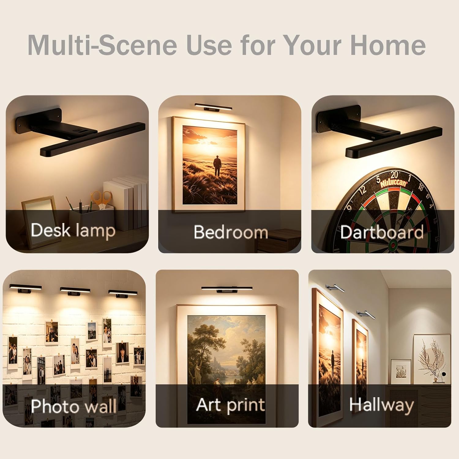 Picture Light for Wall, 10000mAh Rechargeable Detachable Battery | 400LM LED Light, 3 Color Temps & Remote Timer, Buckle Art Light for Paintings Frame Gallery