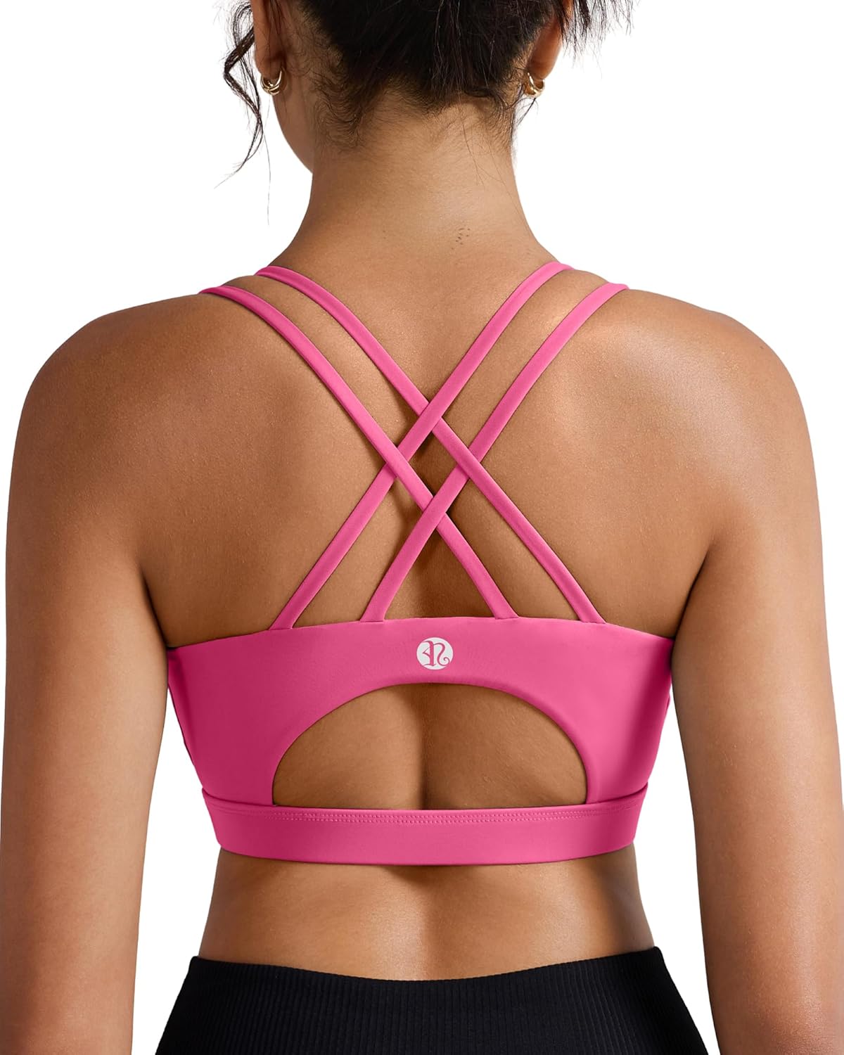 RUNNING GIRL Sports Bras for Women,Padded Sports Bra Tank Top Sexy Crisscross Back High Impact Longline Workout Yoga Bra