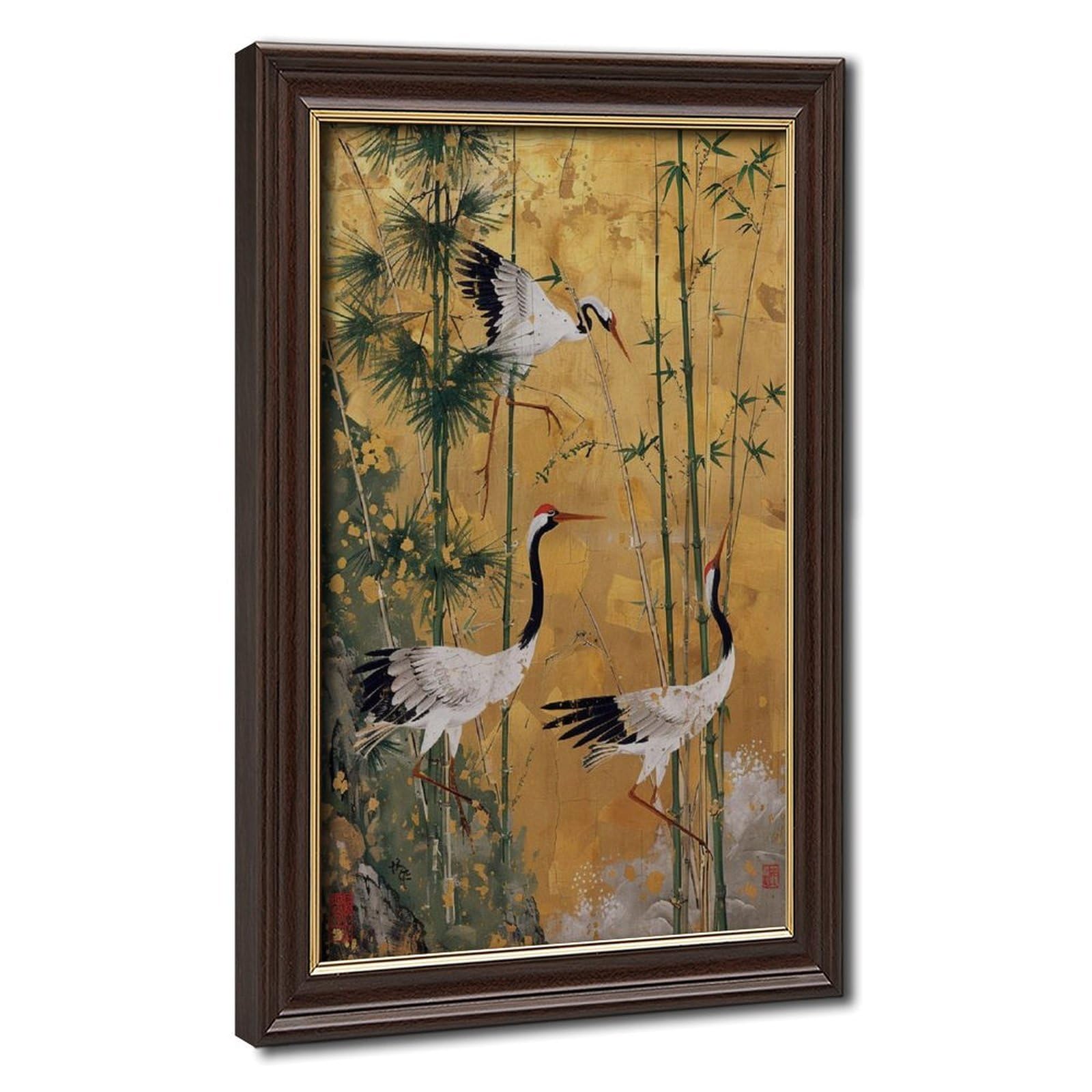 Bareronor Japanese Crane Canvas Poster Bedroom Decor Landscape Office Room Decor Gift 24" L X 36" W