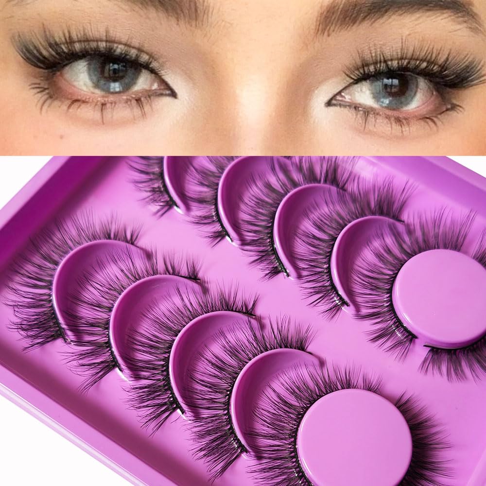 6 Pairs Faux Mink False Eyelashes Long Think Volume Eye Lashes Extension Soft Fluffy Messy Eyelash Cat Eye