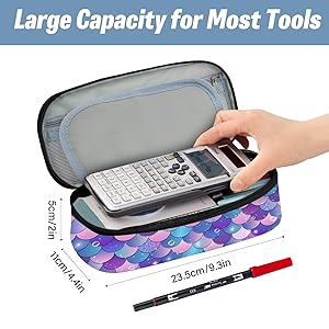 RHONGE Mermaid Pencil Case For Kids, Colorful Pen Bag For School, Purple Pencil Case For Teen Girls Boys, Large Capacity School Supplies, Makeup Bag Pen Box Birthday Gifts