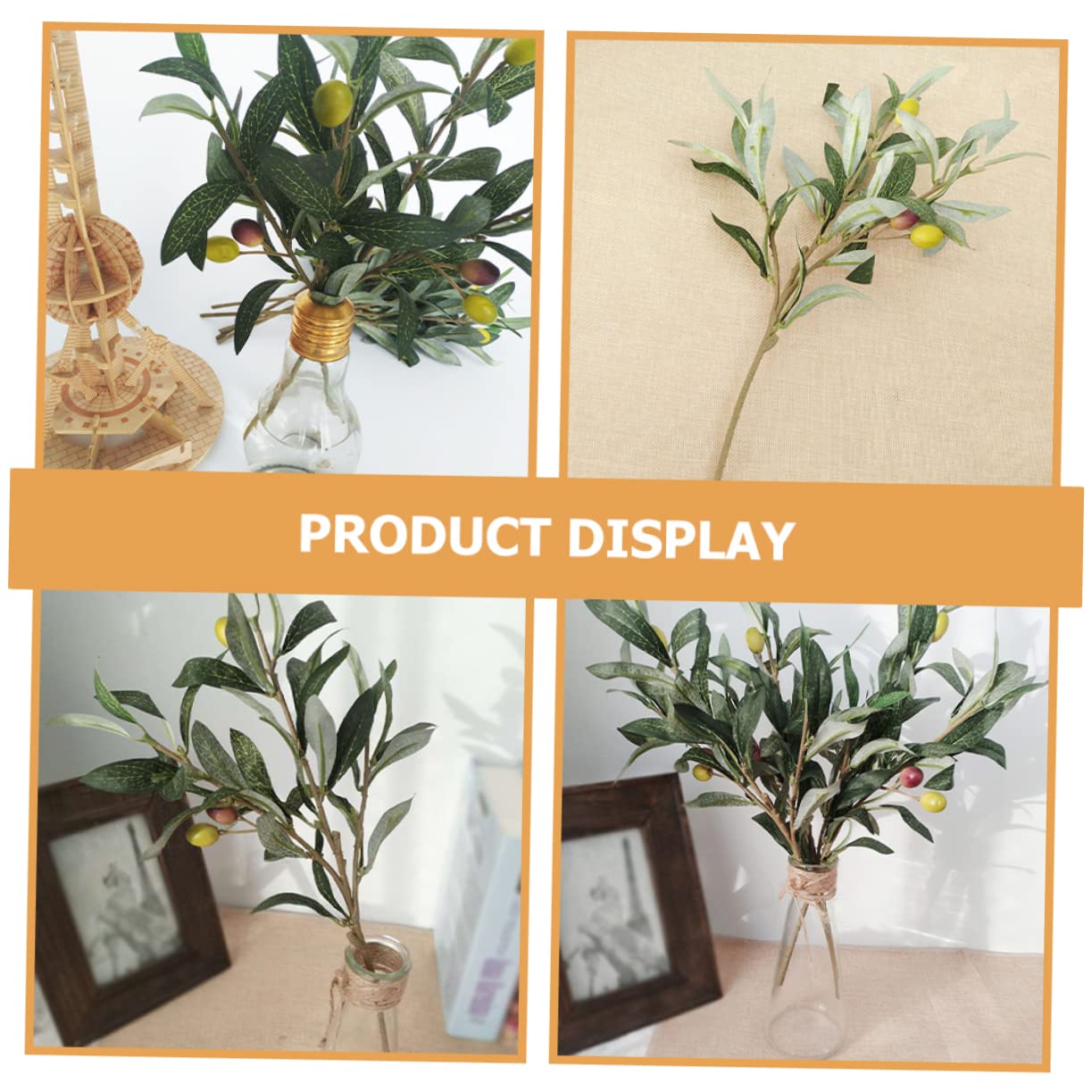Amosfun 12pezzi Rami Di Ulivo Artificiali Foglie Decorative Per Decorazioni Di Casa Matrimonio Feste e Ufficio Piante Simulazione Realistiche Per Interni Ed Esterni
