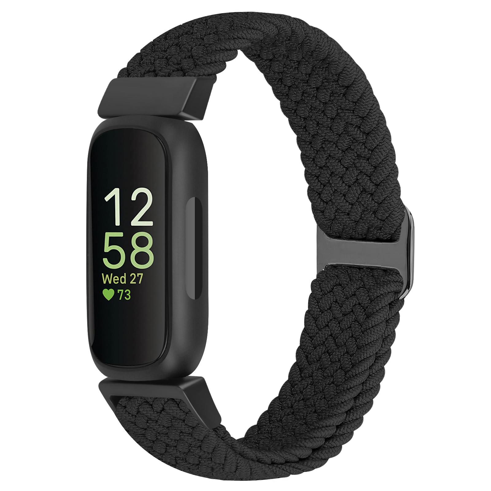 KIBDSNG Adjustable Braided Watch Strap Compatible with Fitbit Inspire 3/Inspire 2/Inspire HR/Inspire/Ace 3/Ace 2, Nylon Elastic Sport Loop Replacement Wristband for Women Men