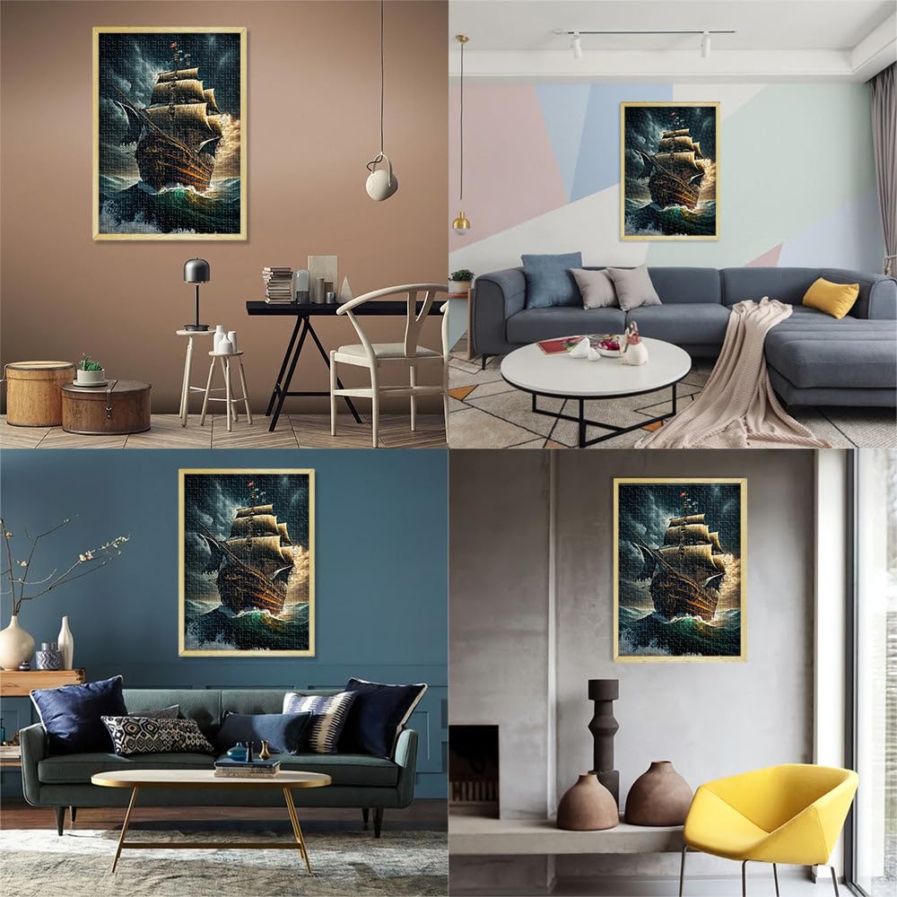 Puzzle 2000 pezzi per adolescenti Nave pirata Giocattolo educativo intellettuale decomprimente Lista dei desideri con Babbo Natale 70x100cm