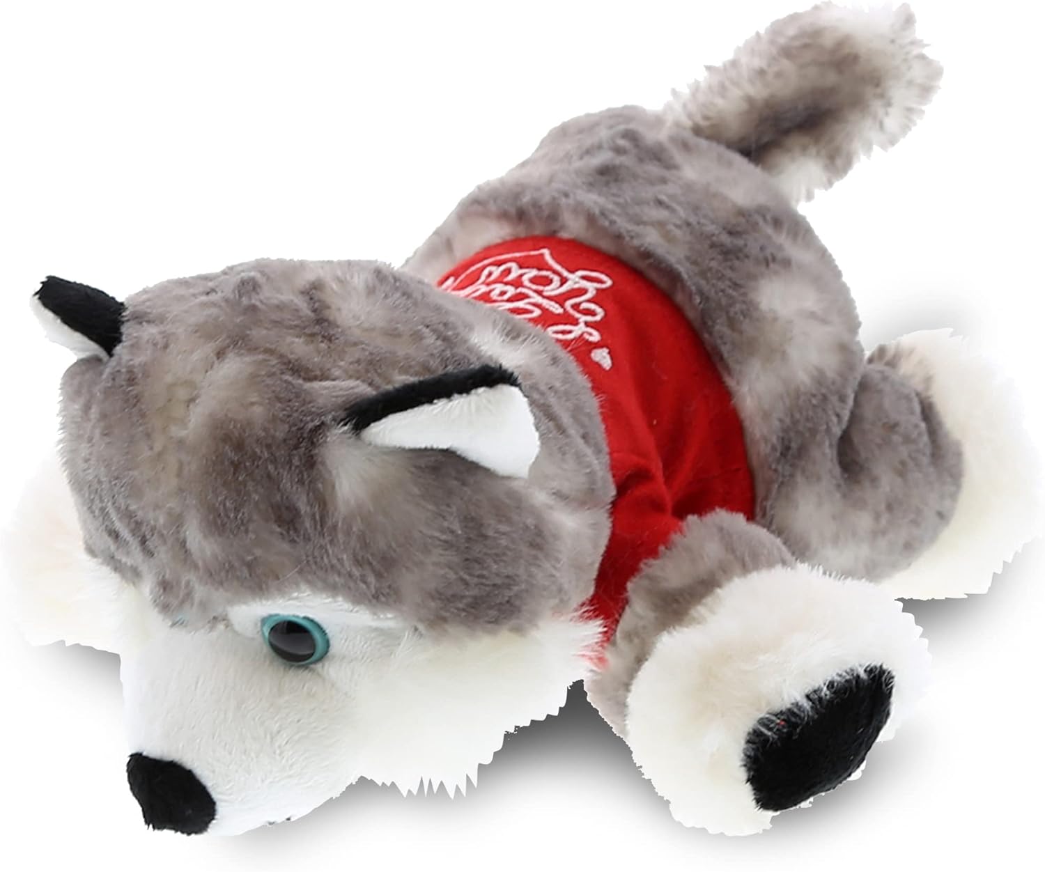 DolliBu I Love You Valentine Plush Floppy Husky - Cute Stuffed Animal with Red Shirt and Name Personalization Gift for Valentines Day, Birthday, Anniversary, Romantic Date - 7.5 Inches