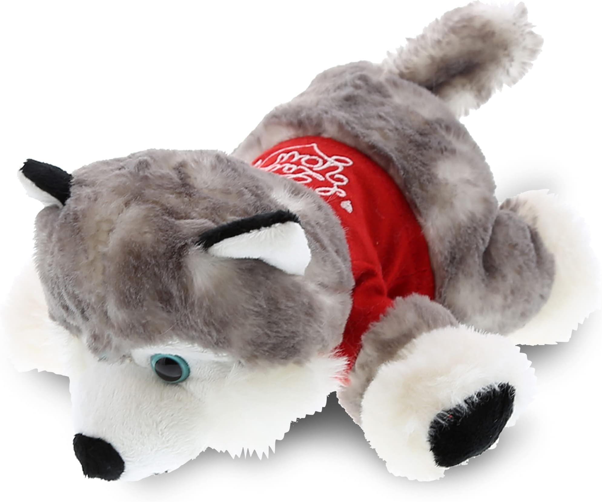 DolliBu I Love You Valentine Plush Floppy Husky - Cute Stuffed Animal with Red Shirt and Name Personalization Gift for Valentines Day, Birthday, Anniversary, Romantic Date - 7.5 Inches