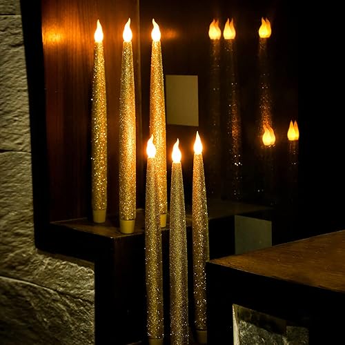 Miniatura 7 de FURORA LIGHTING - Juego de 8 velas sin llama con control remoto con velas cónicas, juego de 6 (14 velas a batería), velas de pilar, velas votivas y