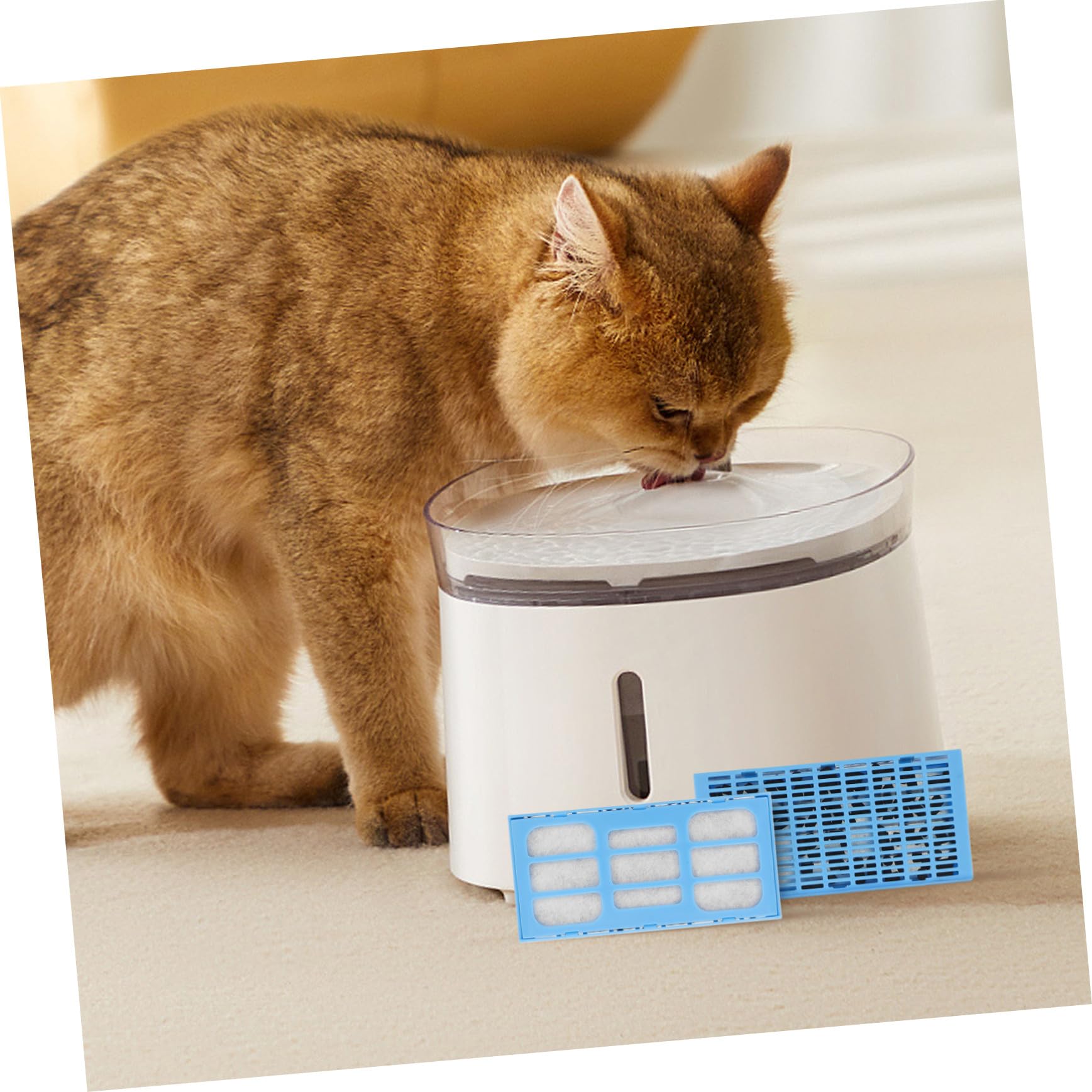 12 Stück Teiliges Katzenbrunnen Filter Quadratische Aktivkohle-filterpads Ersatz für Automatischen Haustier Trinkbrunnen Effektive Wasserfiltration für Sauberes und Geräuscharmes
